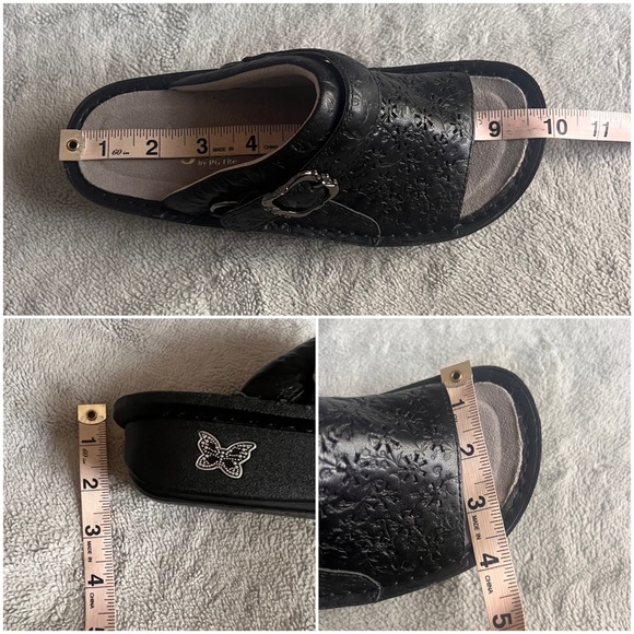 Alegria Klover Dearest Hybrid Leather Swivel Strap Comfort Sandal Clog Black - Picture 11 of 11